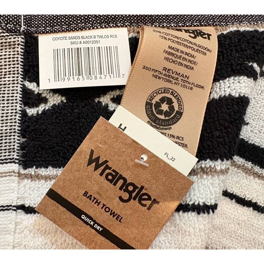 Wrangler Aztec Southwestern Set Of 2 Bath Towels & 2 Hand Towels Coyote Sands